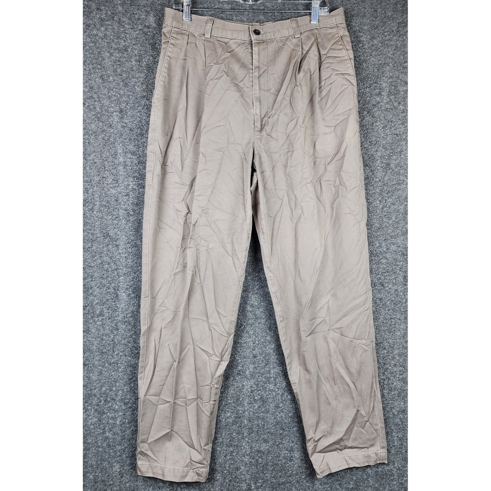 Dockers Pleated‎ Chinos Mens 32x30 Khaki Tan Vintage Cotton Twill Pants